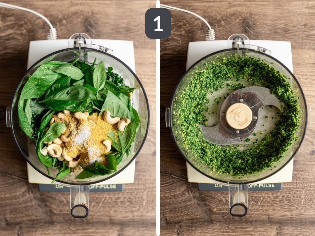 Vegan Kale Cashew and Basil Pesto Pasta